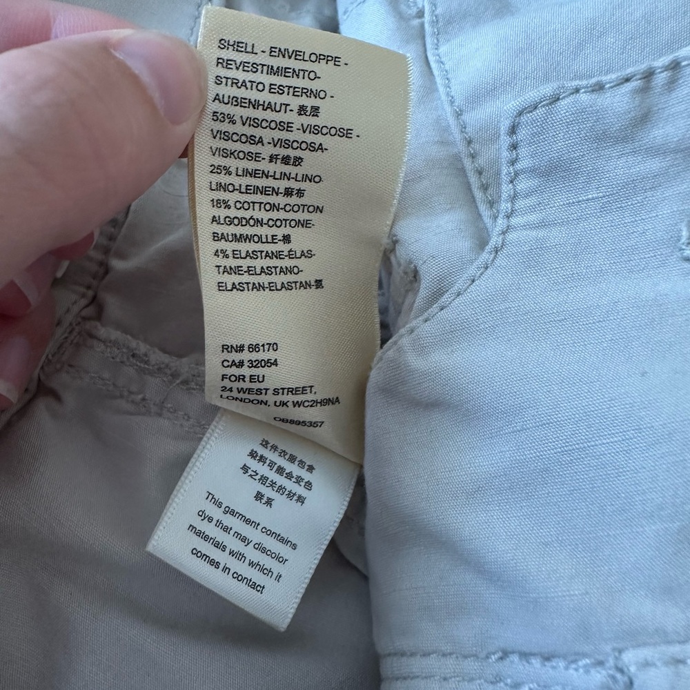 Anthropologie Colette Linen Wideleg Cream Trousers - Picture 9 of 10